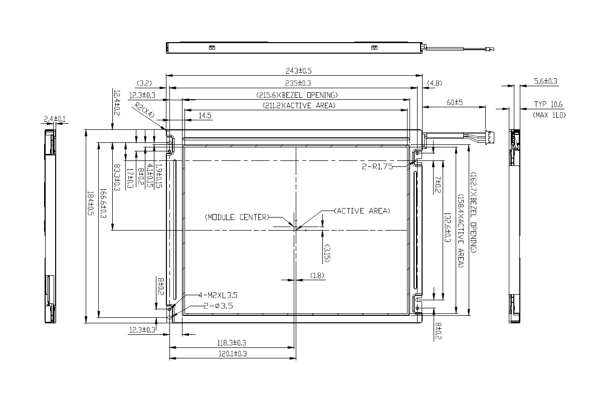 B104SN02 V.0, 10.4� SVGA Color TFT-LCD Module, Display resolutio